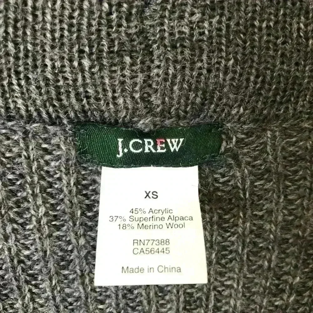 J.Crew Open Front Alpaca & Merino wool Blend Cardigan Sweater Size XS